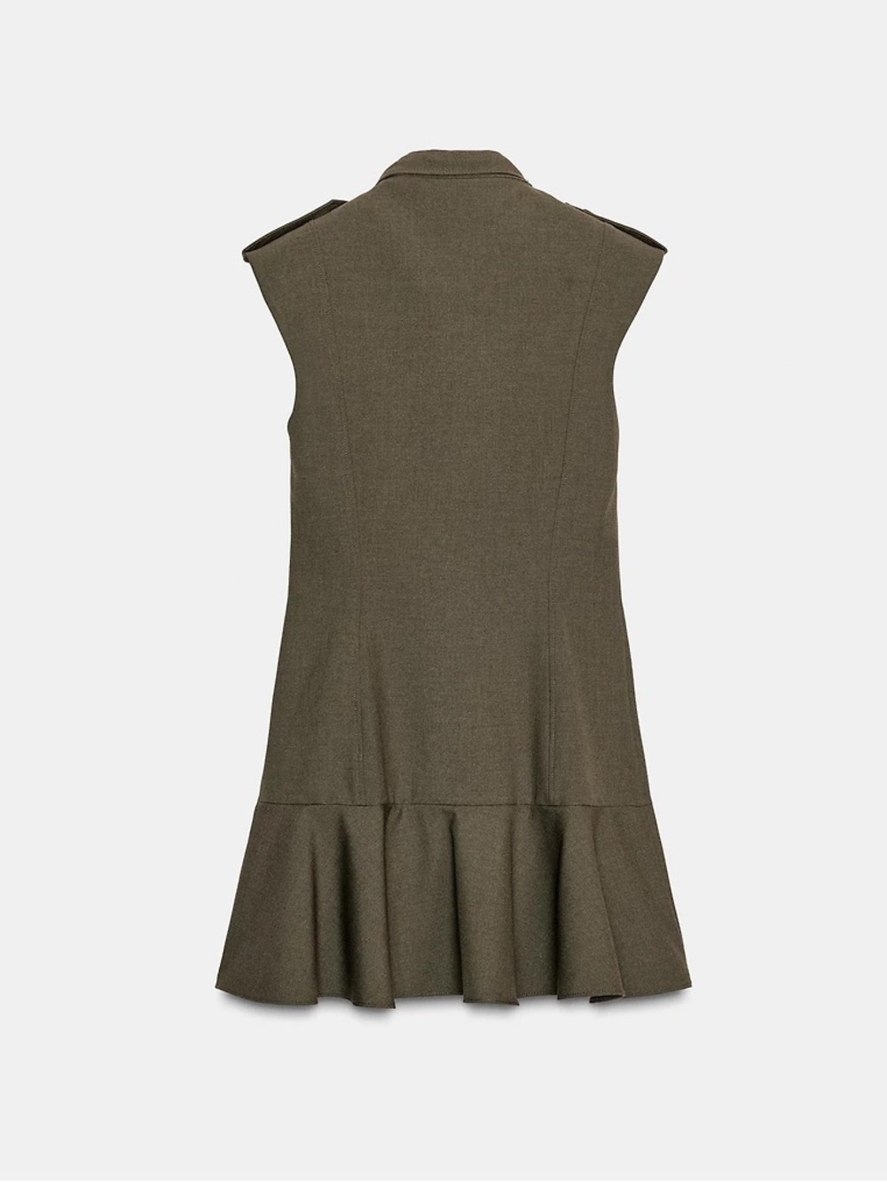 NWT Zara Woman Buttons SHORT DRESS WITH SHOULDER PADS AND RUFFLES Size XS - Picture 5 of 10